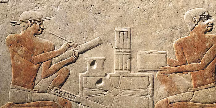 Scribes égyptiens, bas-relief antique